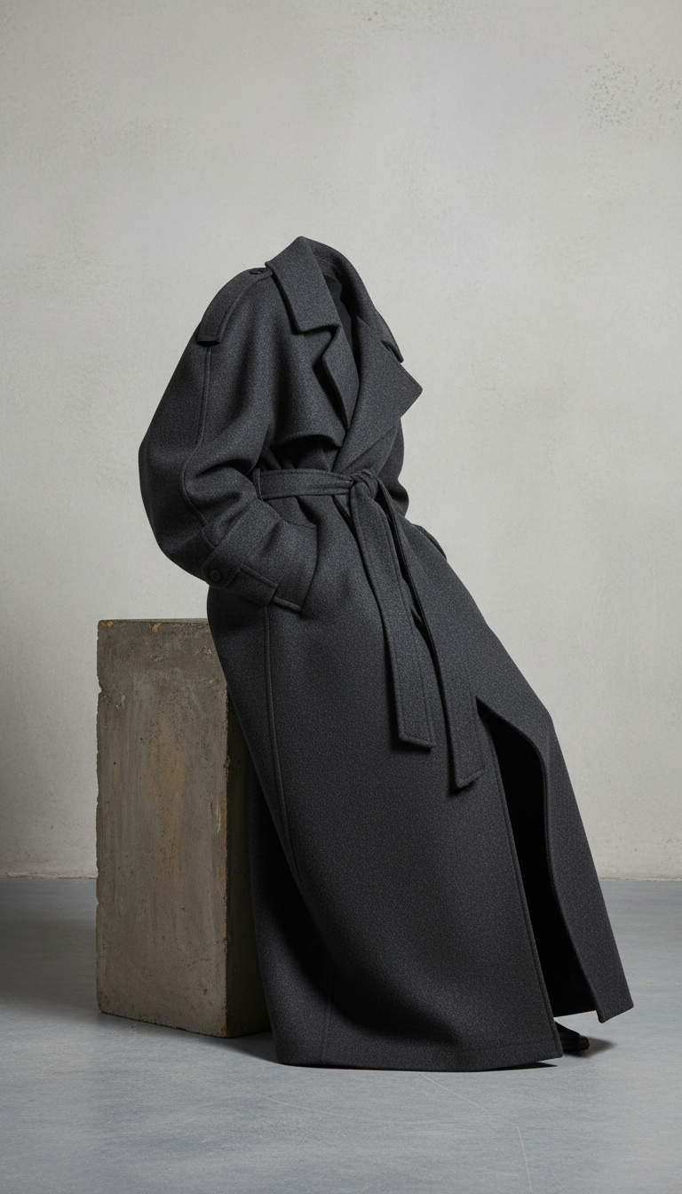 Gabardina oversize gris carbón