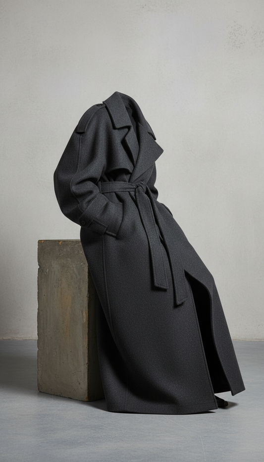 Gabardina oversize gris carbón