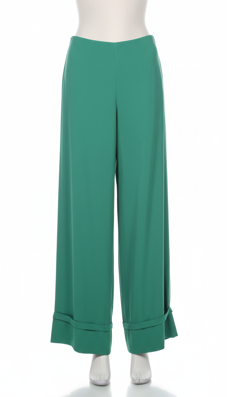 Pantalones anchos verde jade